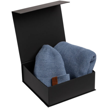 Подарочная коробка, размер 25*21*8,5 см, Solution Prestige Linen с магнитным клапаном, черная,