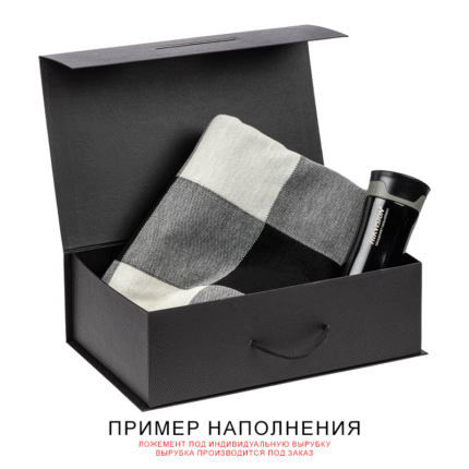 Подарочная коробка, размер 39*26,3*11 см, Solution Prestige Big Case Soft с магнитным клапаном и ручкой , с EVA ложементом 36,8*25,1*4 см под индивидуальную вырубку  , черная,